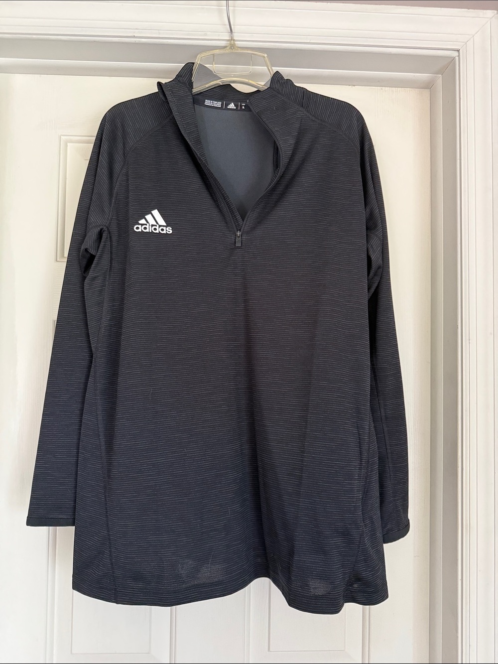 adidas Black 1/4 Zip Performance Top with White Logo